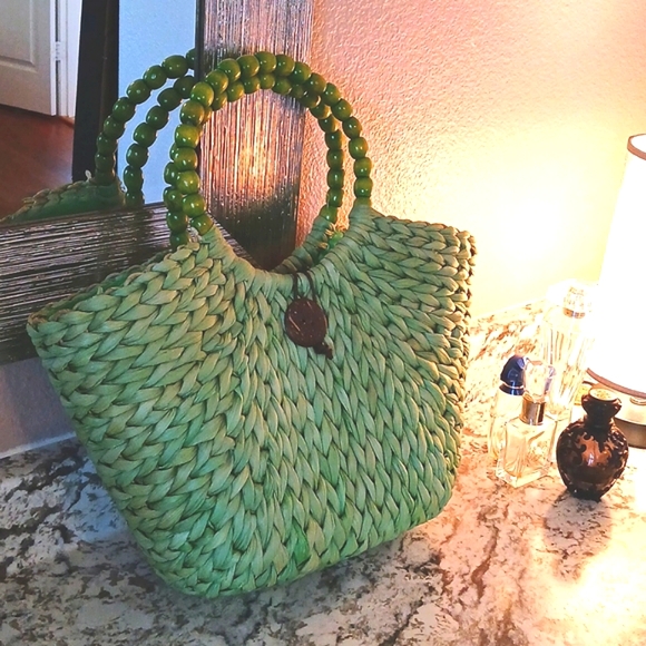 Straw Studios Handbags - 🌴 Straw Studios NWT green bag tote purse 👜